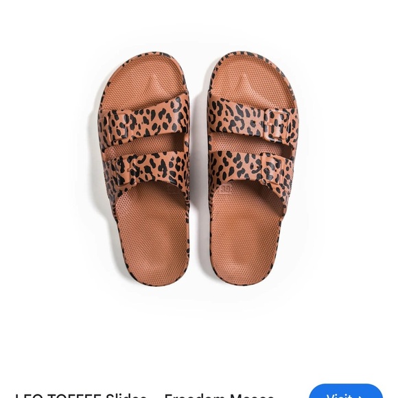 Freedom Moses Leo Toffee Slides orange black animal print Sz 39/40 9 - Picture 1 of 9
